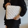 thumbnail image 6 of Yucurem Puffy Quilted Floral Laptop Case, Maple Leaf Padded Laptop Sleeve, Coquette Aesthetic Shockproof Cover for iPad, Computer, Tablet, Notebook, 14.17" x 0.98" x 10.24" (Pink), 6 of 8
