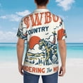 thumbnail image 4 of Balery Cowboy Rising Horse Camisas hawaianas de manga corta para hombre, camisas playeras de corte holgado, camisas de vacaciones con botones,3X-Large, 4 of 7