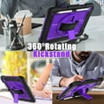 thumbnail image 3 of AVAWO 360° Rotatable Case for iPad (A16) 11th Generation 11 Inch 2025 & iPad 10th Generation 10.9" 2022, Shockproof Rugged Protective Cover with Shoulder Strap/Hand Strap - Purple, 3 of 9