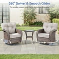 thumbnail image 3 of PARKWELL 4 Pieces Patio Furniture Set, Outdoor Swivel Gliders Rocker, All-Weather Wicker Conversation Set with Rattan Rocking Chair and 5" Thick Cushion for Porch Deck, Brown/Beige, 3 of 9