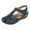 Blue, variant on Mostsola Womens Wedge Sandals Boho Flower Walking Shoes Slingback Heels Cutout Summer Beach Shoes