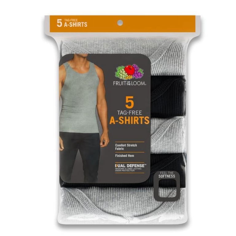 Fruit Of The Loom Lot De 5 Débardeurs Homme Athlétiques – Gris Bruyère Taille S (35/37) Coton Confort Sport Gym