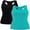 Black/Aqu, variant on Charmo Cotton Camisole for Womens Wider Straps Tanks Racerback Tank Top Shelf Bra Undershirt Cami