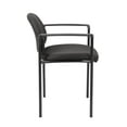 thumbnail image 3 of Boss Office Products Diamond Steel Office Stacking Chair with Arms, Black, 3 of 7