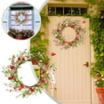 thumbnail image 2 of Round and Heart-Shaped Berry Wreaths for Valentine's Day Weddings – Outdoor or Indoor Wall Hanging Decor, Romantic Floral Arrangement for Seasonal Celebrations,Green, 2 of 9