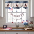 thumbnail image 3 of 4th of Tie Up Valances Curtain, Adjustable Kitchen July Patriot Red Texas Stars Blue Plaid Valances for Windows Decor, Rod Pocket Short Curtains Set for Bedroom/Bathroom, 60"x18", 3 of 9