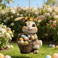 thumbnail image 6 of Aodebiao Acrylic Easter Bunny Egg Hanging Ornament for Home Garden Decor 2D Flat Design Holiday Wall Decoration, 6 of 7
