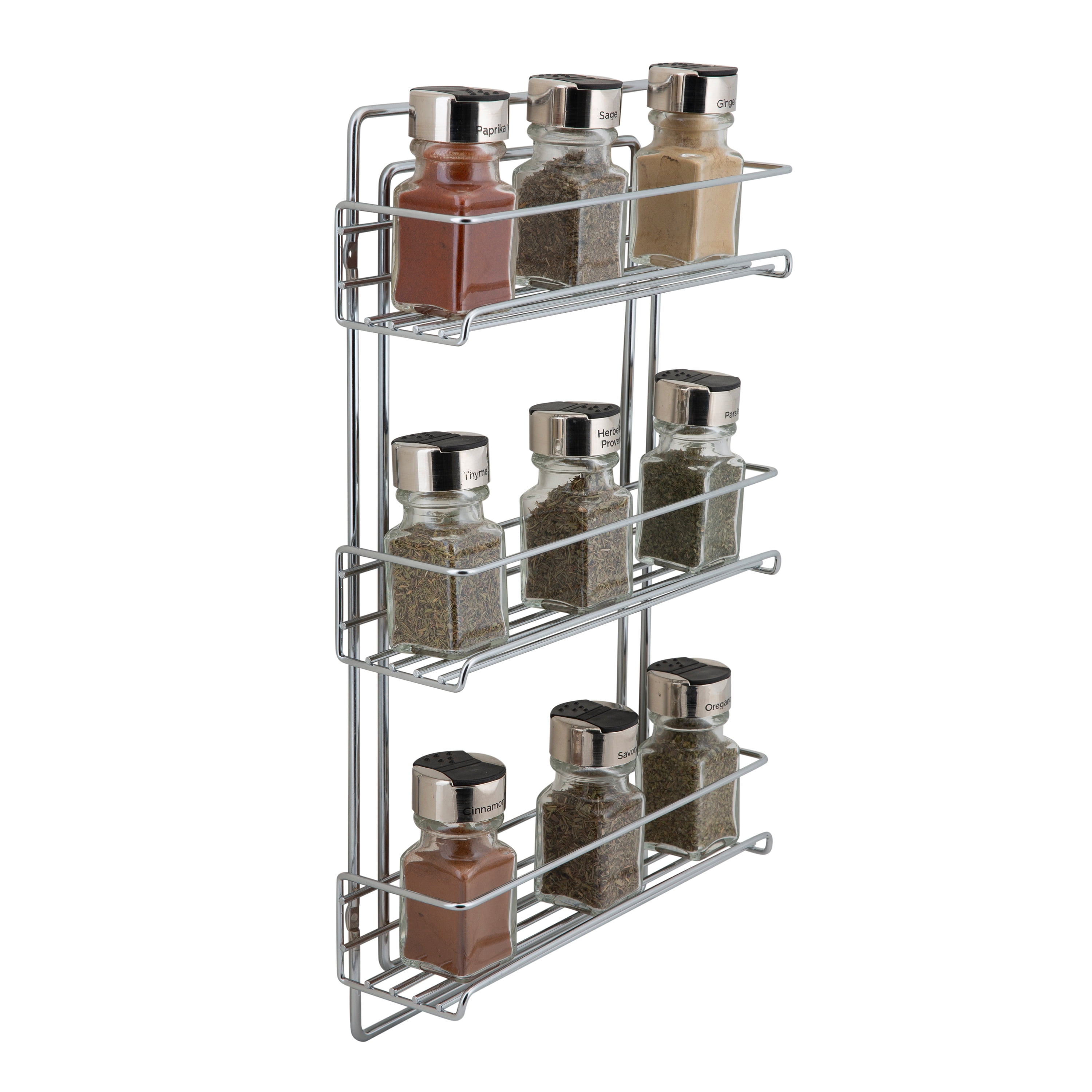 Organize It All 3 Tier Wall Mountable Spice Rack in Chrome 