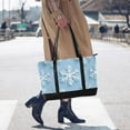 thumbnail image 4 of FORMRS Canvas Laptop Tote Bag for Women with 15.6" Computer Compartments Shoulder Handbag, Blue Snowflake, 4 of 7