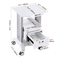 thumbnail image 3 of VEVOR 2 Tiers Lab Carts, Lab Utility Cart with 1 Drawer & 1 Top Tray, Mobile Medical Cart with ABS Material, Lab Rolling Cart with 4 Silent Wheels for Lab, Clinic, Hospital, Salon, White, 3 of 9