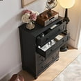 thumbnail image 5 of Joaxswe Modern 5 Drawer Dresser for Bedroom, 42" Tall Wooden Chest of Drawers with Dual Pull Design for Bedroom, Living Room, Black, 5 of 7