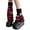 Color;red and black stripe, variant on Winter Autumn Knitted Leg Warmers Cute Sequins Star Appliques Striped Foot Leg Covers Baggy Knee High Socks for Women