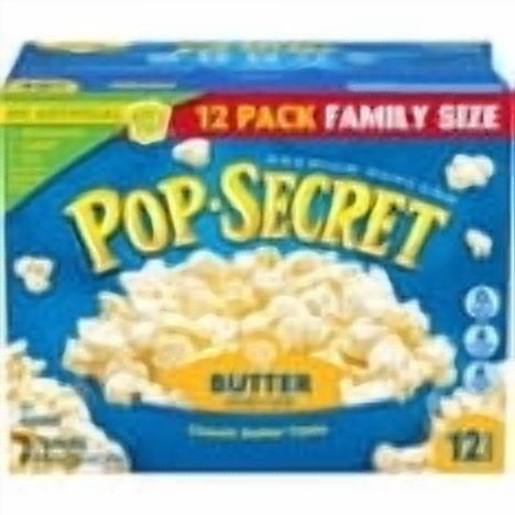 Pop Secret Microwave Popcorn, Butter Flavor, 3.2 oz Sharing Bags, 12 Ct-Pack of 6