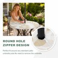 thumbnail image 4 of Round Outdoor Tablecloth with Umbrella Hole and Zipper, Cream Leaves Tablecloth with Elastic Waterproof, Summer Farmhouse Botanical Leaf Boho Branch Patio Table Covers for 36" - 44" Pool Tables, 4 of 9