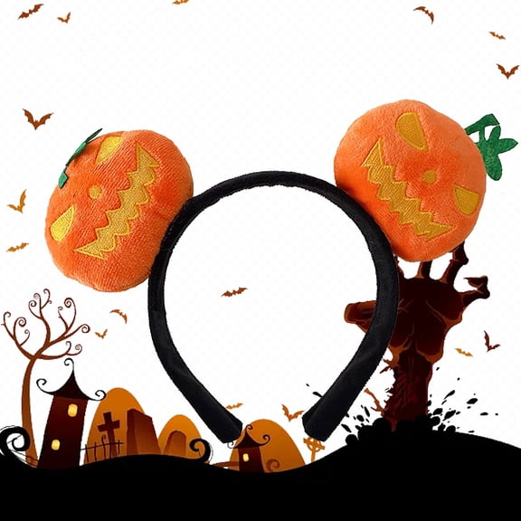 Certgust Headbands Under $5 Womens Fashion Headbands Halloween Pumpkin Headband Cute Holiday Dress Up Prop Hairband B