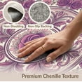 thumbnail image 6 of ODIKA 3'x5' Washable Accent Rug Pink Pastel Purple Plum Cream Mirrored Florals Harmonious for Bedside, Nursery Room, Pet Friendly & Non-Shedding, 6 of 7