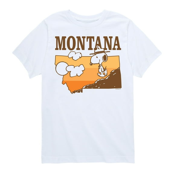 Peanuts - Hiking Snoopy Montana -Toddler And Youth Short Sleeve Graphic T-Shirt