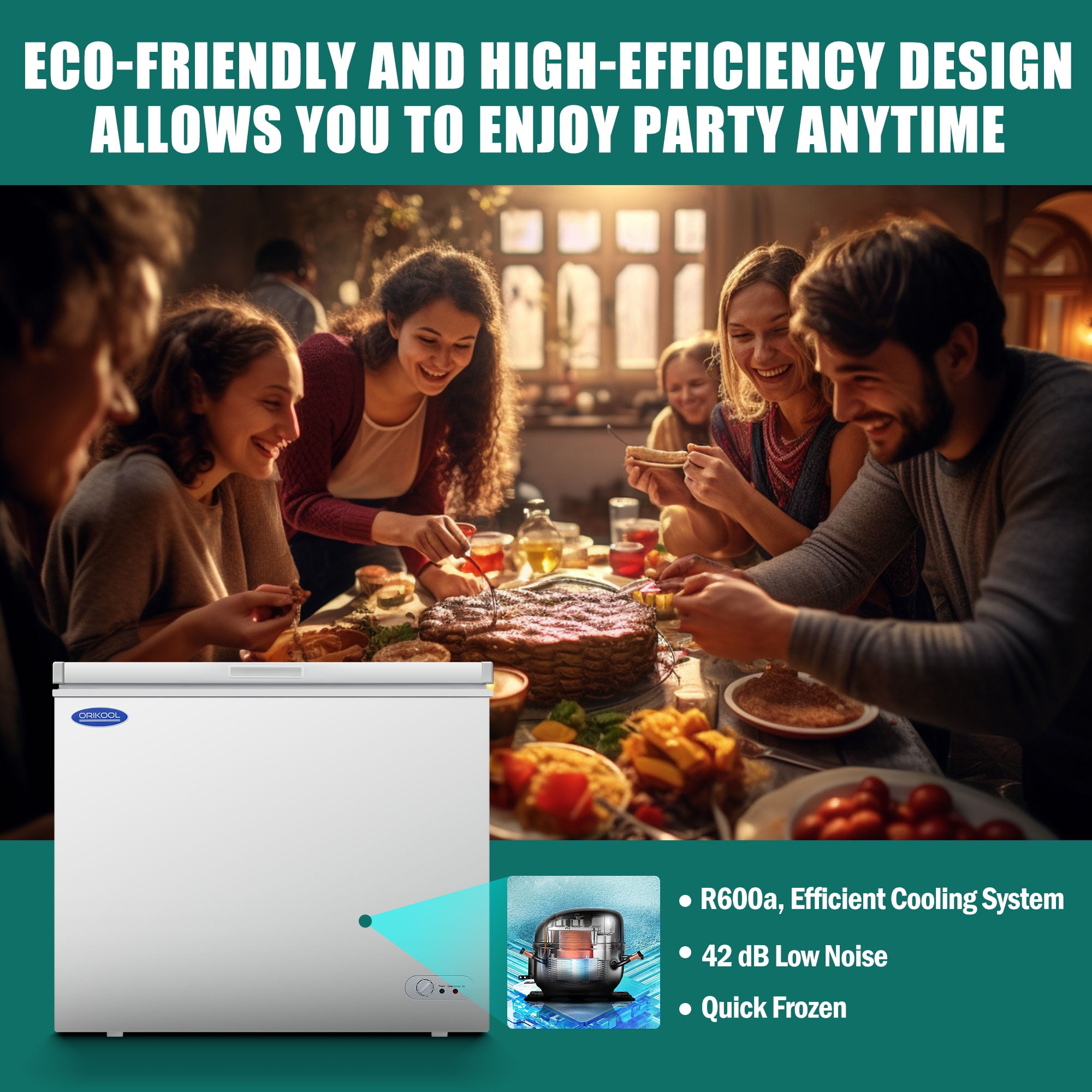 Chest Freezer 7.0 Cu.ft Solid Top Commercial Deep Chest Freezers With Lockable Stay-Open Lid Painted Manual Defrost Deep Freeze For Back-of-House Bulk Storage