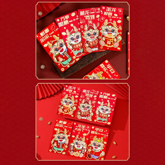 Ruiboury 6pack/lot Chinese Lunar Year Spring Festival Red Envelopes Wide Applications 209C,6pcs 6.7 inch