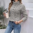 thumbnail image 2 of XIAOCHA Womens Sweaters Minimalist Solid Color Turtleneck Knit Pullover Blouses Soft Warm Long Sleeve Winter Casual Slim Fit Comfortable Sweater, 2 of 8