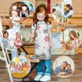 thumbnail image 6 of Multicolor Christmas Snowflake Pattern Kids Aprons for Girls and Boys,Adjustable Neck Strap Toddler Aprons for Kids Cooking Baking, 6 of 7