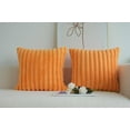 thumbnail image 7 of Sanmadrola Throw Pillow Covers 18x18 inch Pack of 2 Faux Fur Plush Decorative Throw Pillow Covers Couch Cushion Case Soft Pillow with Velvet Back for Sofa, Bed, Living Room, Orange, 7 of 7