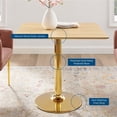 thumbnail image 5 of Modway Verne 35" Square Dining Table in Gold Natural, 5 of 5