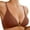 Gold, variant on Krdevn Front Closure Bras For Women Seamless Comfy Bra No Underwire V Padded Bralette with Support Low Cut Design