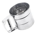 thumbnail image 4 of Taza tamiz de harina de acero inoxidable, colador de polvo, prensa manual, 1 ud., 4 of 6