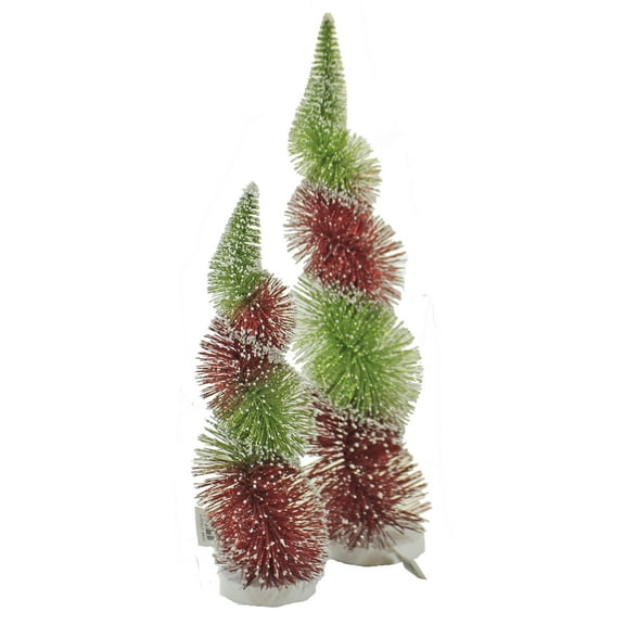 Christmas Swirl Red/Green Tree Plastic Bottle Brush Home Decor Xt853232-3332
