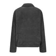 thumbnail image 5 of Women's Sherpa Quarter Zip Sweater Long Sleeve 1/4 Zipper Fleece Pullover Stand Collar Comfy Loose Winter Fall Tops (L, Dark Gray), 5 of 7