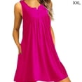 thumbnail image 1 of Vestido de mujer Camiseta con chaleco con botones plisados ​​Vestido sin mangas con bolsillo informal, Rosa roja, XXL Yuarrent AP002060-45, 1 of 5
