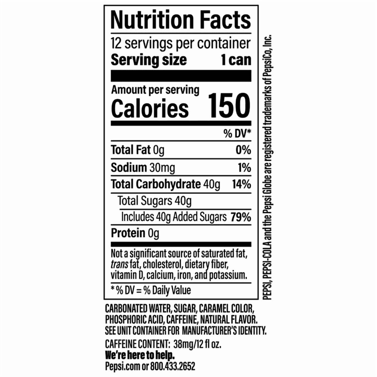 Pepsi Made with Real Sugar Cola 12 fl oz (Pack of 18)