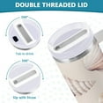 thumbnail image 3 of Yayeee 30oz Stainless Steel Tumbler with Straw and Handle Double-Wall Insulated Travel Water Bottle, Purple Watercolor Seashells, 3 of 8