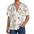 thumbnail image 1 of Balery Roses Flowers Camisa Casual de Manga Corta con Botones para Hombre, Texturizada, Estilo Cubano, para Playa, Verano-4X-Large, 1 of 5