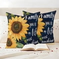 thumbnail image 3 of Sunflower Black Outdoor Waterproof Pillow Covers, Vintage Yellow Floral Botanical Plant Decorative Square Throw Pillowcase Sofa Cushion Sham for Patio/Couch/Chair, 16"x16" 2 Pack, 3 of 8
