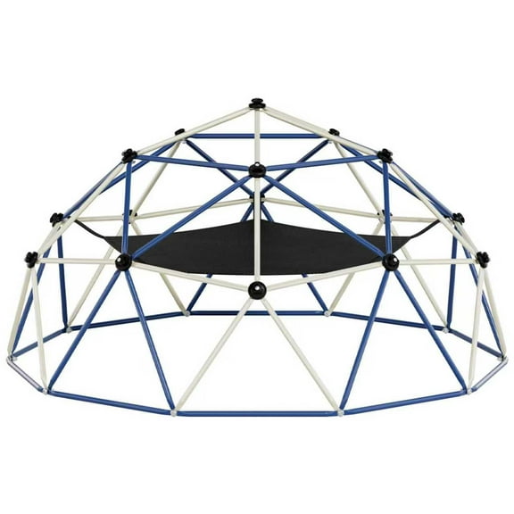 Climbing Dome,10FT Dome Climber with Hammock, Outdoor Play Equipment for 3 to 10 Children, Supports Jungle Gym up to 1,000 lbs, Rust Resistant, Easy to Assemble, Gift for Kids, Blue White