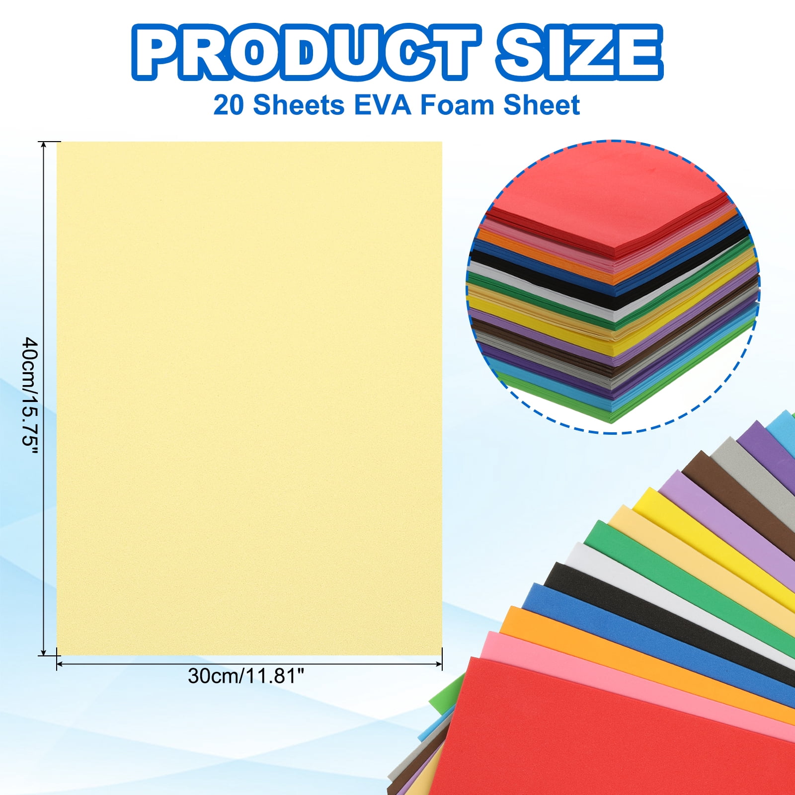 Uxcell 20Pcs Beige EVA Foam Sheets, 15.7 x 11.8 Inches 1mm Thick Foam Sheets for Crafts