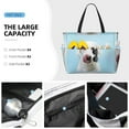 thumbnail image 2 of Wukai Puppy Licks Nose Print Zipper Bag,large Beach Tote Bag,Waterproof Sandproof Bag,Grocery and Picnic Tote Travel Bag, 2 of 5