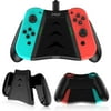 Controller Grip Holder Joypad Charging Grip Compatible with Nintendo Switch Joy Con Controller, TSV Joy Grips Handle Kit for Joycons Left / Right, Snug Fit, 4 Game Card Slots, LED Indicators