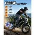 thumbnail image 5 of Bopzin Electric Bike for Adults, 1500W Peak & 35MPH,Smart App & Anti-Theft, 48V/25Ah, 20"x4.0 Fat Tire Ebike, UL2849  E-Mountain Bike, 5 of 10