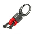 thumbnail image 1 of justharion Universal Car Key Holder Zinc Alloy Vehicle Start Key Ring Buckle Keychain Automotive Accessory, Red Leather, 1 of 7