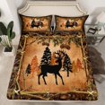 thumbnail image 2 of Homewish Safari Deer Elk Rustic Plant Pine Queen Sheet Set,Super Cozy Boys Bedding,4 Pieces, 2 of 7