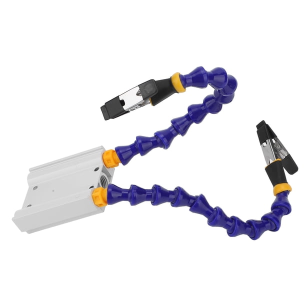 M Buder Estación de Soldadura de Tercera Mano con 2 Brazos Flexibles de ABS, Base de Aleación de Aluminio Resistente, Cubiertas de Goma Antideslizantes para Reparación Electrónica y Joyería 25.4 cm