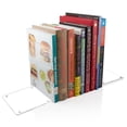 thumbnail image 2 of Acrylic Bookends, 2 Pairs of Clear Invisible Ends for Shelves, 4mm Heavy-Duty Non-Skid Holders for DVDs, CDs, Video Games, and Books. Stoppers for Home, Office, or Library Organization (Clear), 2 of 2