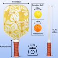 thumbnail image 4 of Pickleball Paddles Set Of 2, Fiberglass Surface, Daisy Floral Print, 4 Balls & Bag, 4 of 5