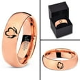 thumbnail image 4 of Tungsten Flower Lotus Heart in Hands Band Ring 7mm Men Women Comfort Fit 18k Rose Gold Dome Polished, 4 of 4