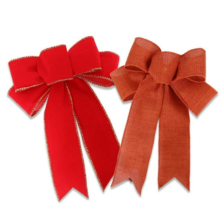 6 Pack Glitter Wreath Bows for Christmas Outdoor Decorations