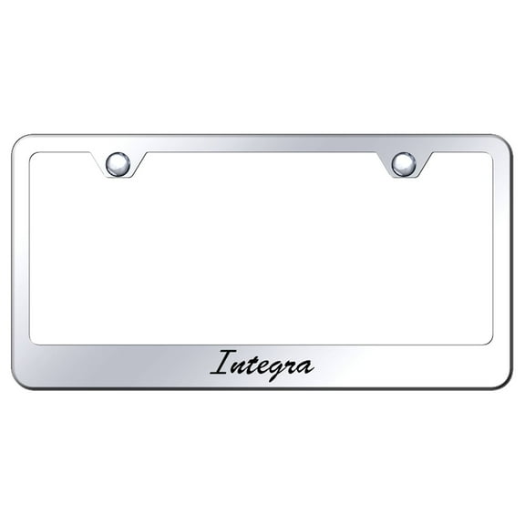 Acura Integra Laser Etched Script Stainless Steel License Plate Frame (Chrome)