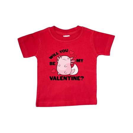 

Inktastic Axolotl Will You Be My Valentine with Red Hearts Gift Baby Boy or Baby Girl T-Shirt